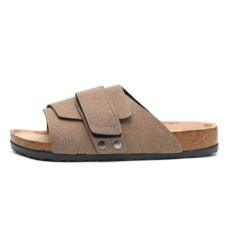 Linora — Men's Genuine Suede Leather Sandals with Adjustable Straps