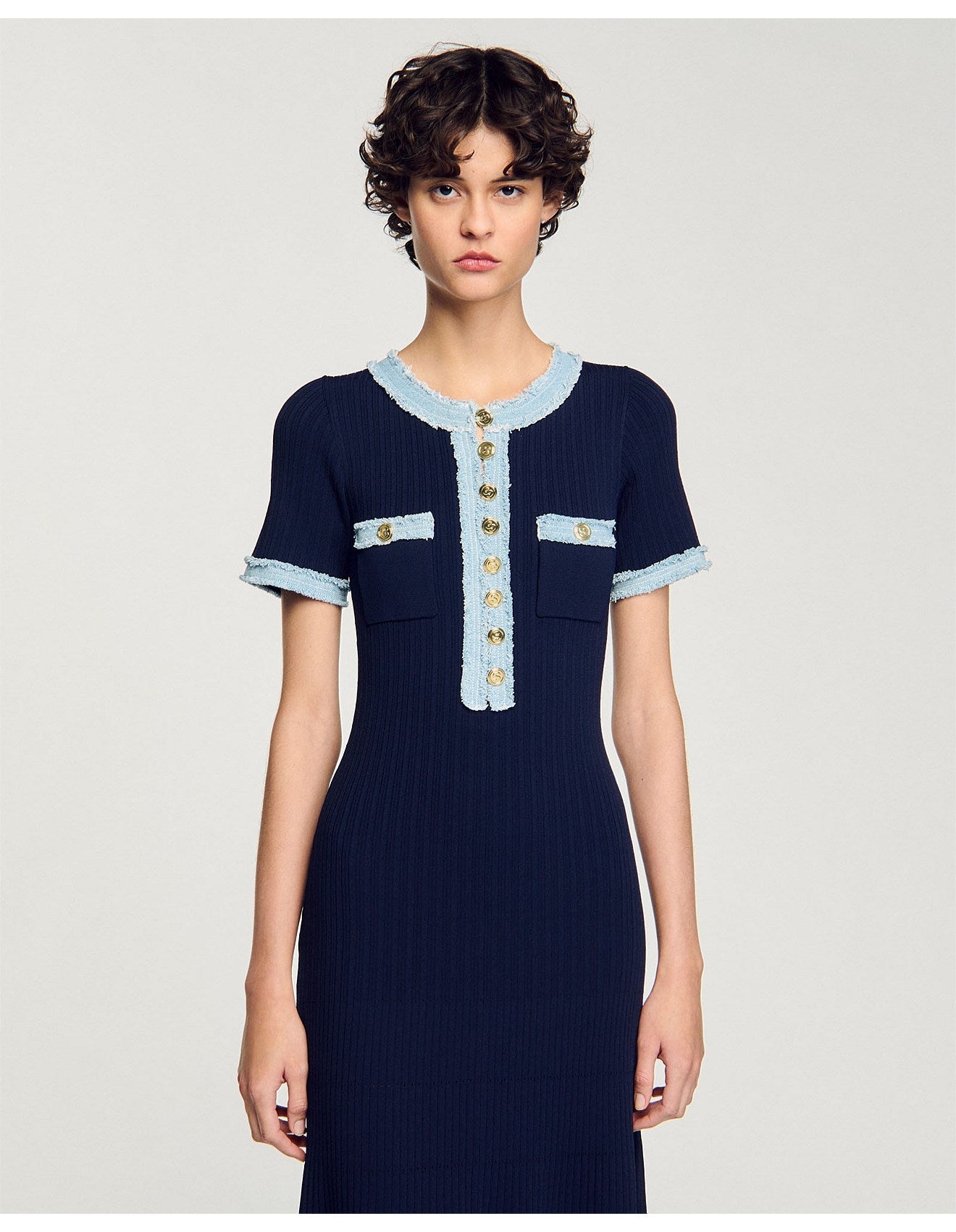 LumeLace™ Knit Denim Dress — Command Every Gaze with Effortless, Unstoppable Confidence