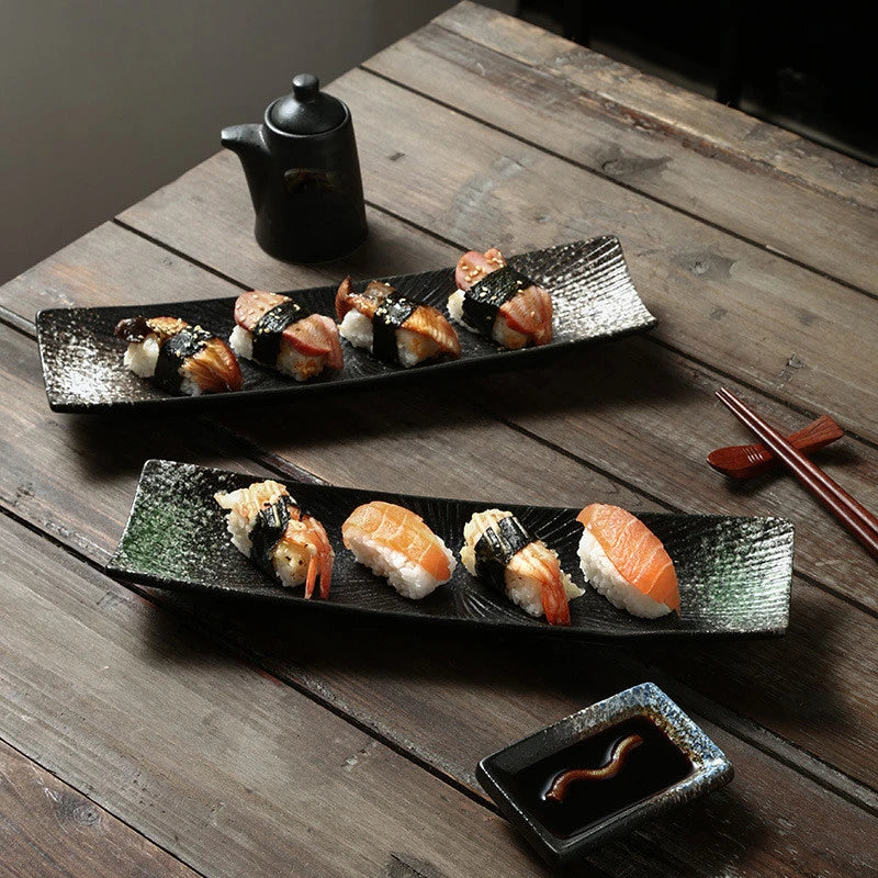 Liora — Minimalist Ceramic Sushi Plate with Elegant Design