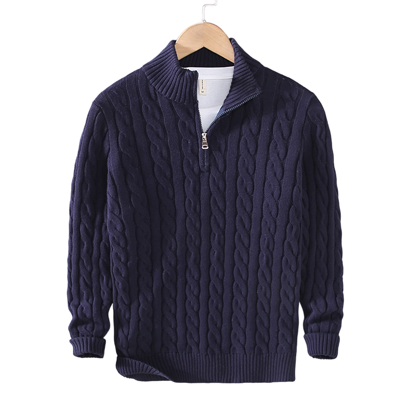 IronHaven™ Cable Knit Half-Zip — Command Attention with Warmth and Unstoppable Confidence