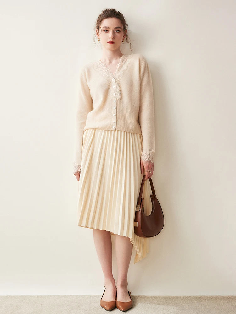 Sorrelis — Women's Cashmere Lace Cardigan for Layering