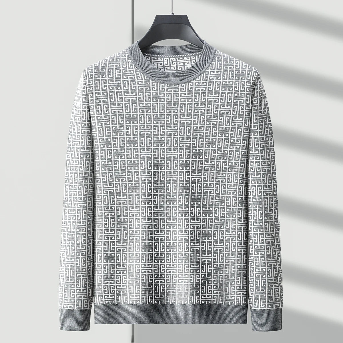 Blakeon — Men's Modern Maze Pattern Knit Sweater with Tailored Fit
