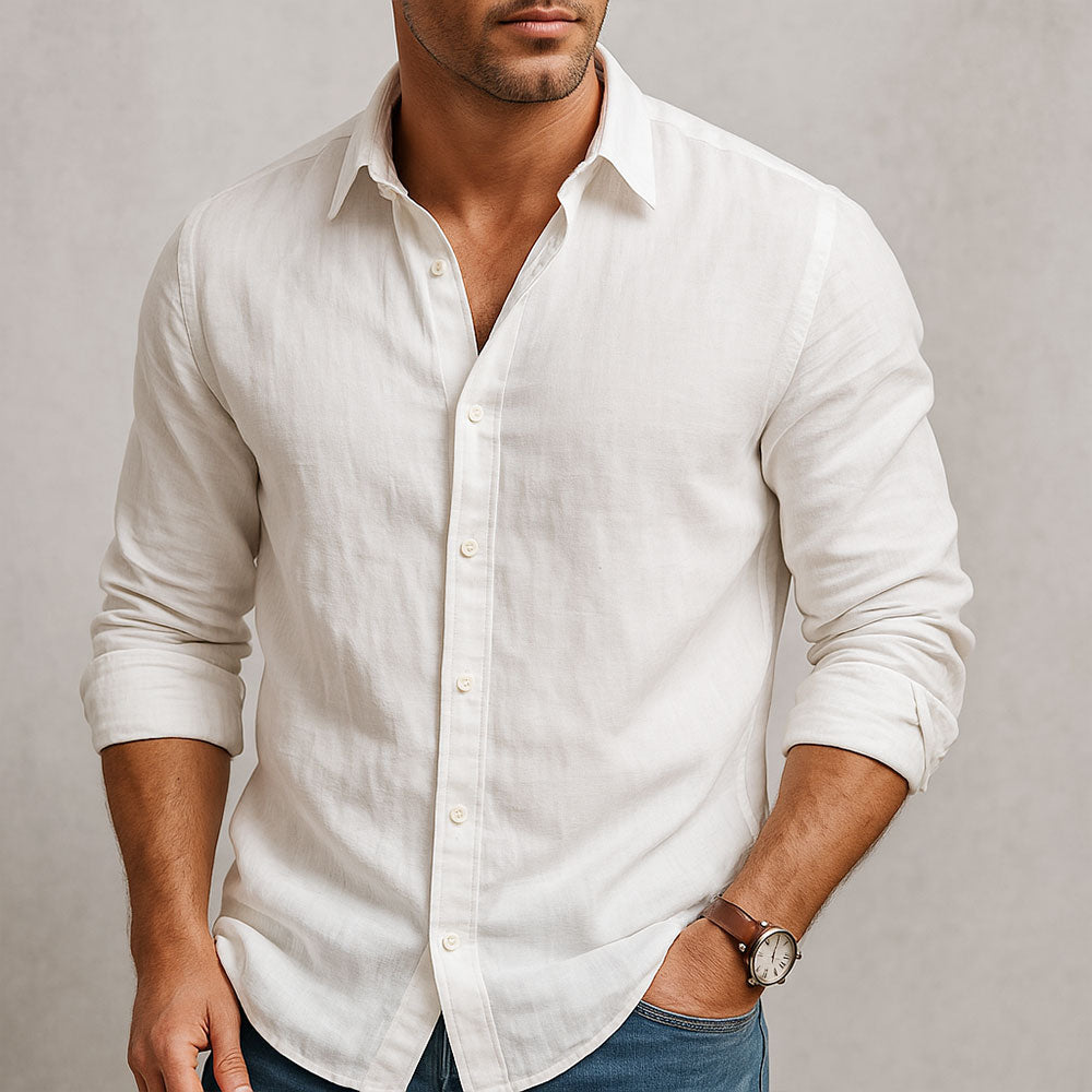 Corbin Linen Shirt — Breathable Cotton-Linen Blend for Year-Round Comfort