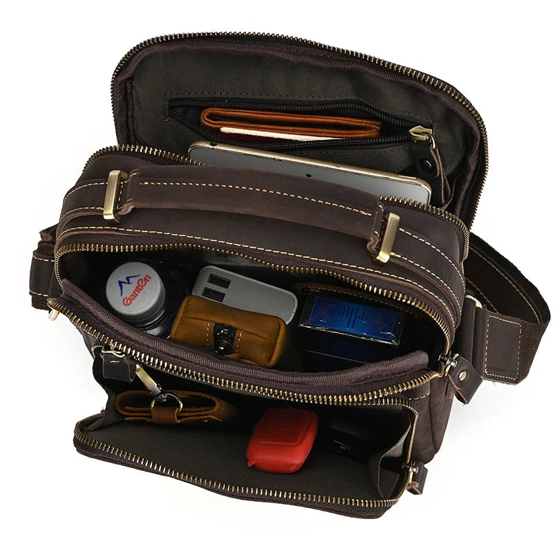 Logan Messenger — Full-Grain Leather Bag with Tablet Pocket
