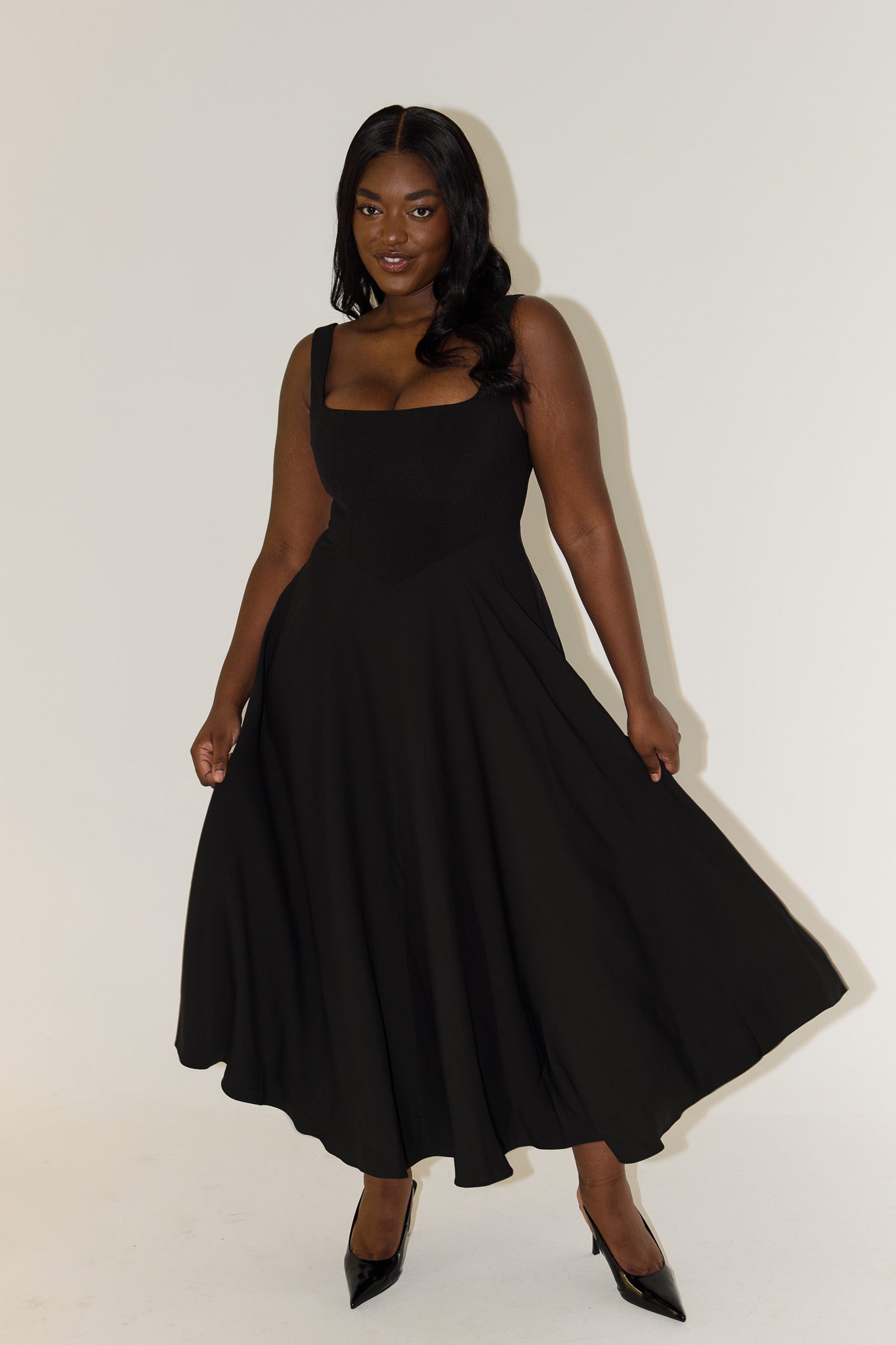 Celestara™ Flow Midi Dress — Own Every Room with Effortless, Jaw-Dropping Elegance