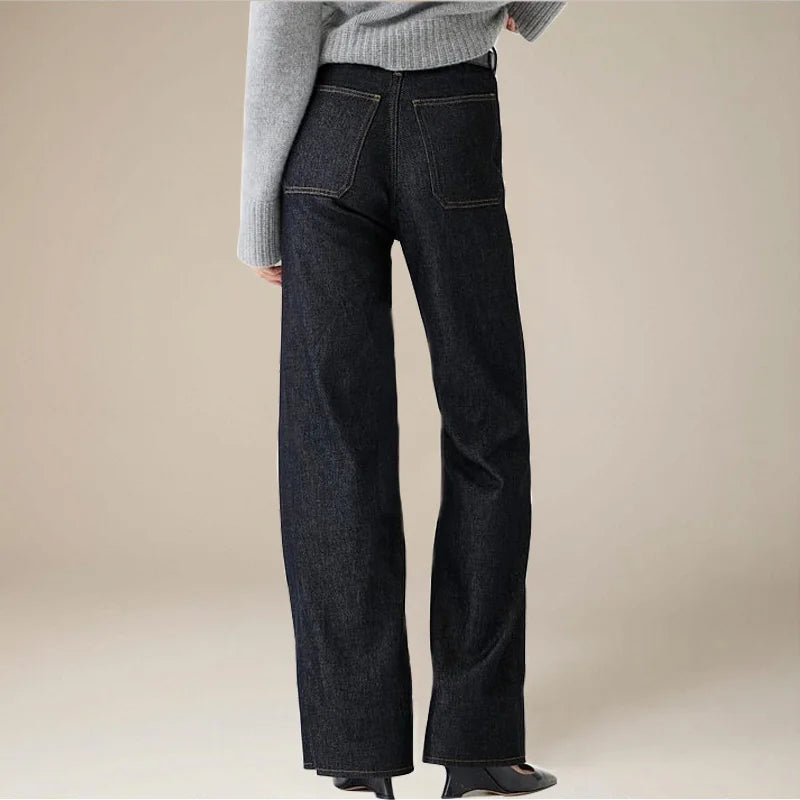 Liora Jeans — High-Waist Loose Denim Trousers with Stretch Fabric
