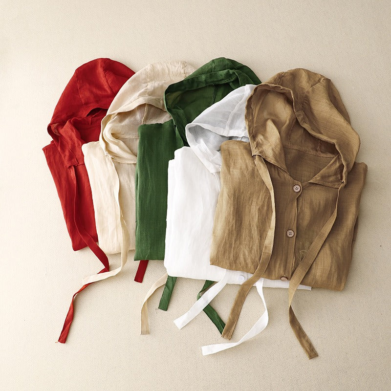 Tarenna — Lightweight Hooded Linen Shirt for Warm Weather
