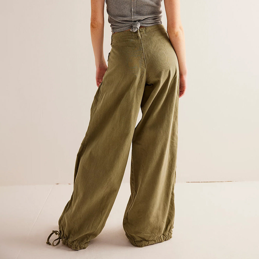 Sorenna — Wide-Leg Cotton Denim Jeans with Boho Pockets