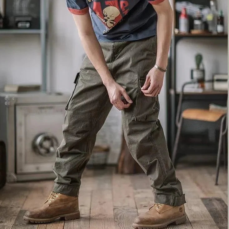 Brexton — Breathable Cotton Cargo Pants with Adjustable Ankle Straps