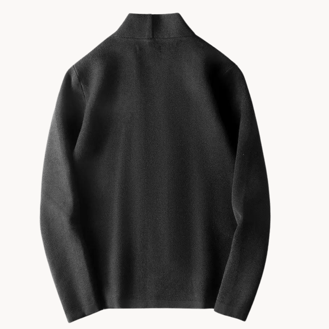 Larken Knit Cardigan — Slim-Fit Polyester Blend Sweater for Cooler Days