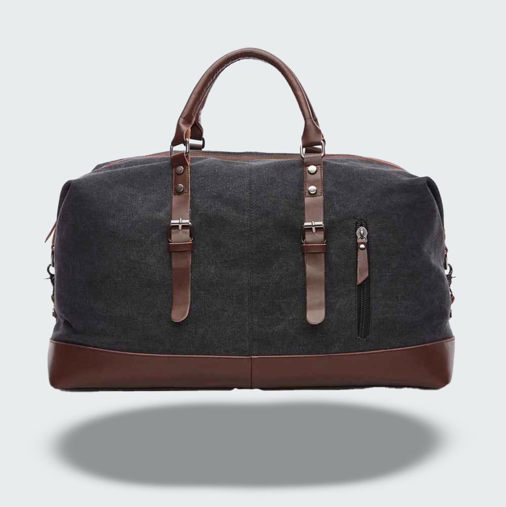 Soren — Durable Waxed Canvas Travel Duffle Bag with Leather Accents