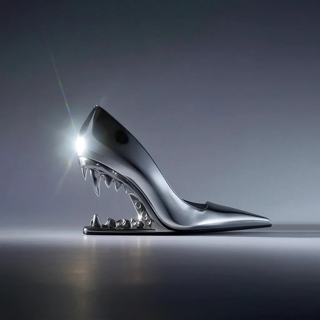 Mavren — Women's Wolf Fang Sculpted Heel Pumps with Cushioned Insole