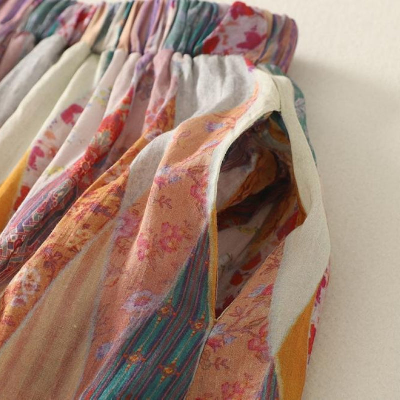 Liora — Women's Lightweight Linen Skirt with Elegant Folds and Vibrant Colors