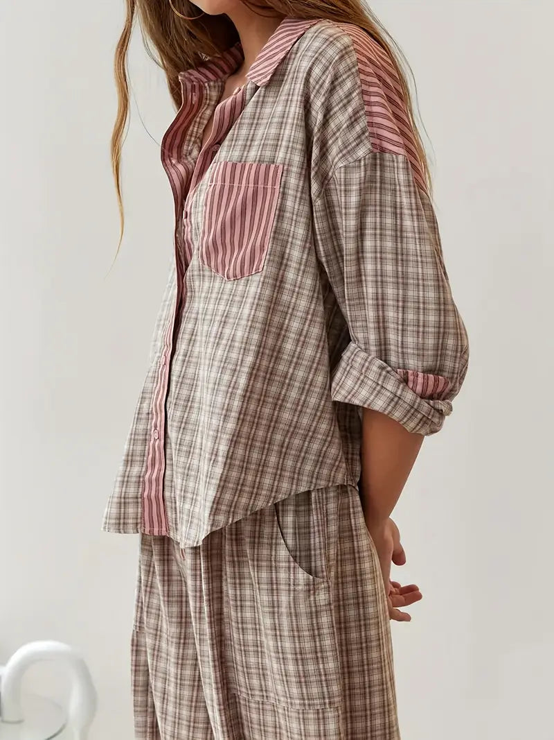 Liora Lounge — Soft Breathable Pajama Set with Adjustable Fit