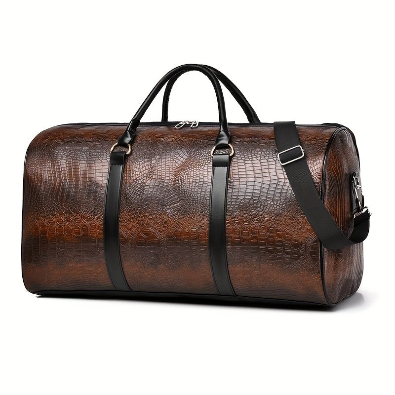 Soren Duffle — Croc-Embossed Vegan Leather Travel Bag with Durable Design