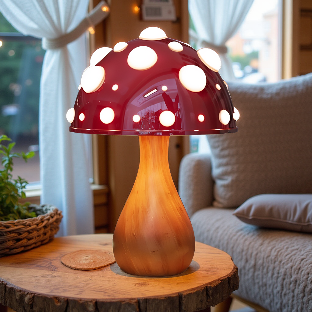 Lumenora — Adjustable Metal Mushroom Glow Lamp with 3 Light Modes