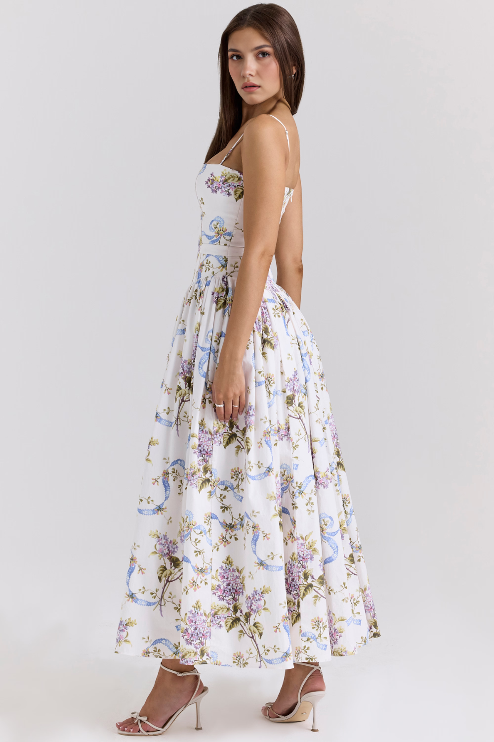 Norla — Cotton Midi Sundress with Vintage Rose Print