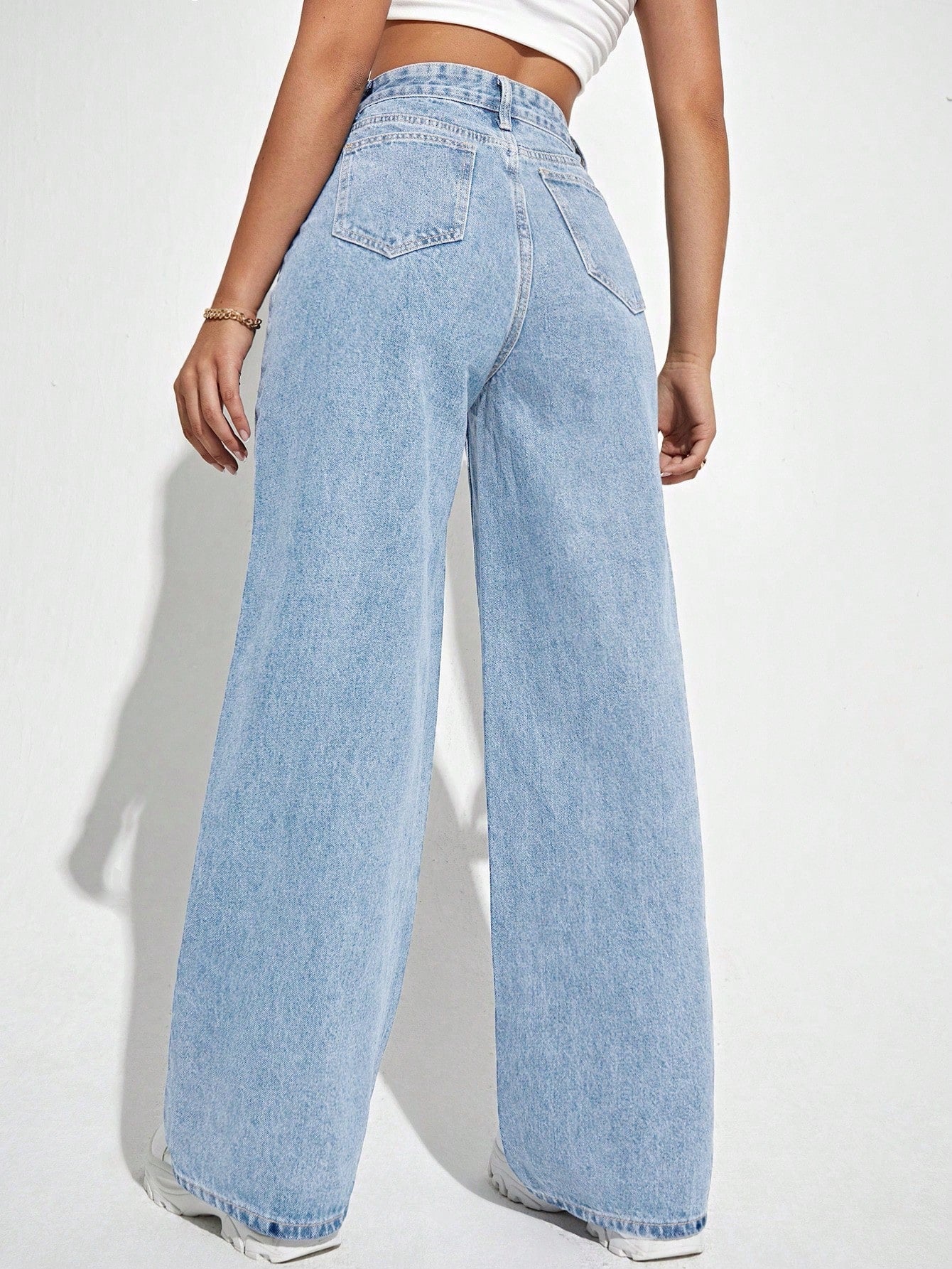 Marlenox — High-Rise Wide-Leg Denim Jeans with Soft Wash Finish