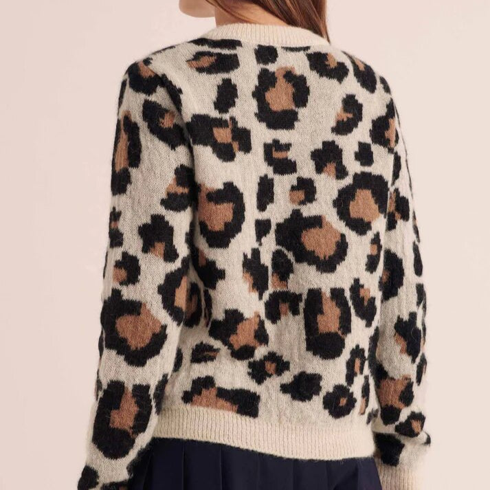 Tavira — Leopard Print Knit Cardigan with Relaxed Fit