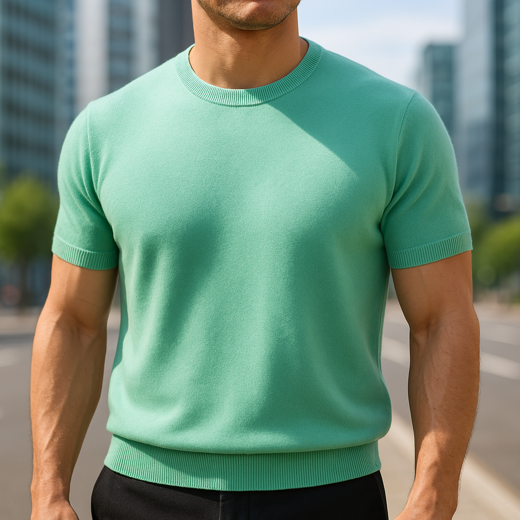Elara Merino Cashmere T-Shirt — Lightweight Breathable Knitwear for All Seasons