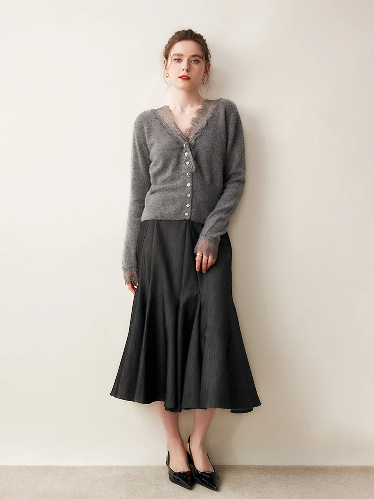 Sorrelis — Women's Cashmere Lace Cardigan for Layering