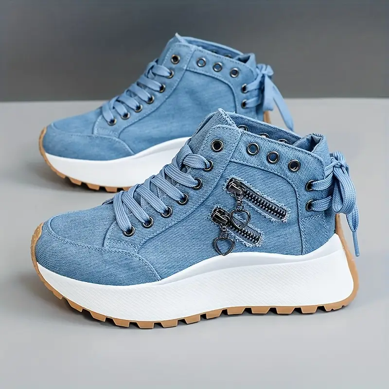Avenzea — Women's Denim Sneakers with Chunky Platform Sole