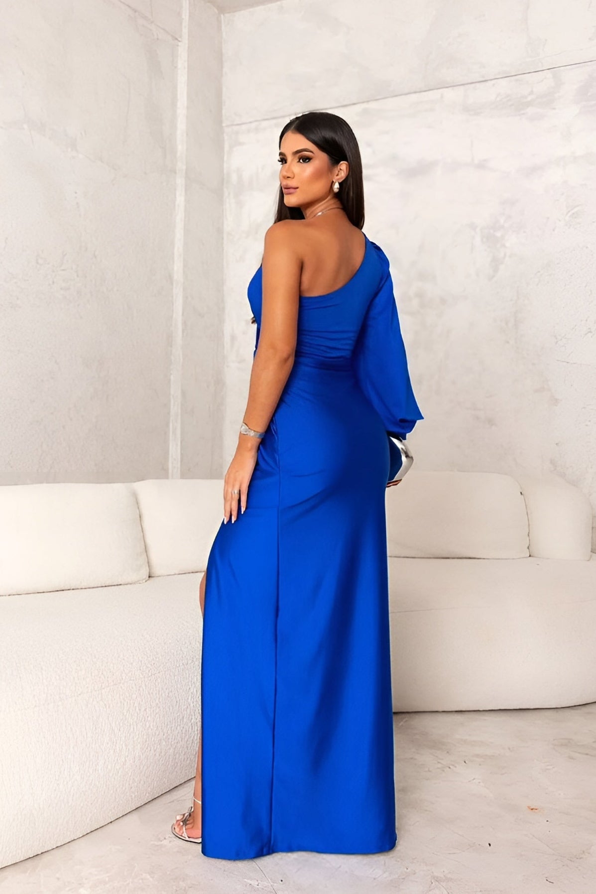 Orlena Satin Maxi Dress — Elegant One-Shoulder Evening Gown