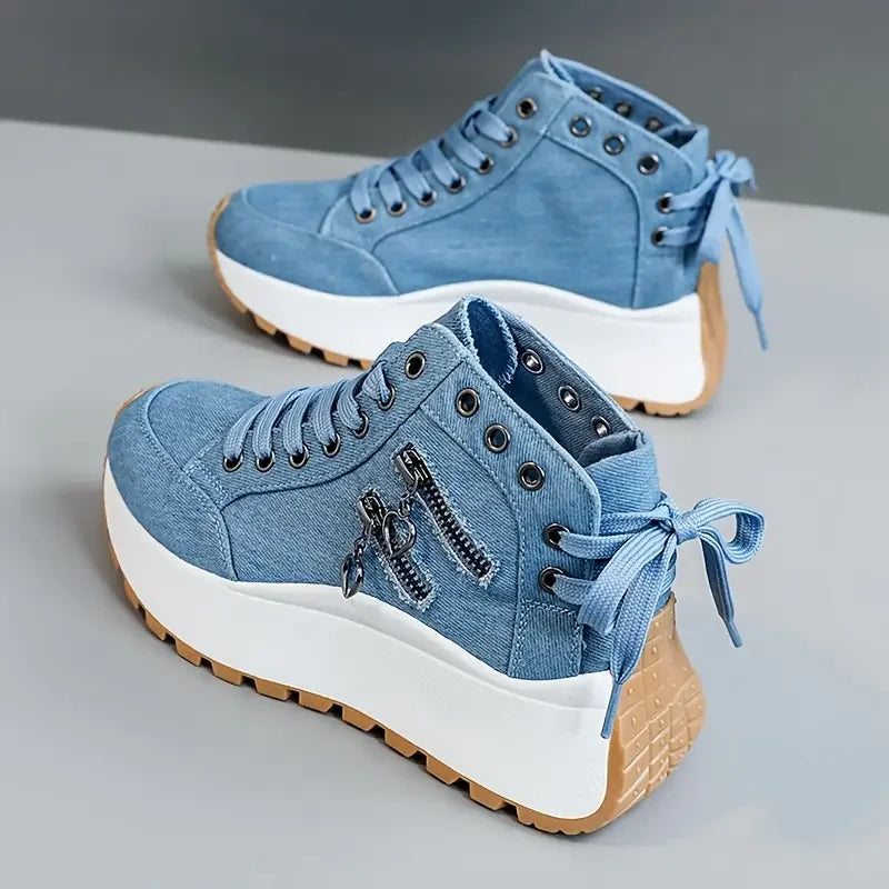 Avenzea — Women's Denim Sneakers with Chunky Platform Sole