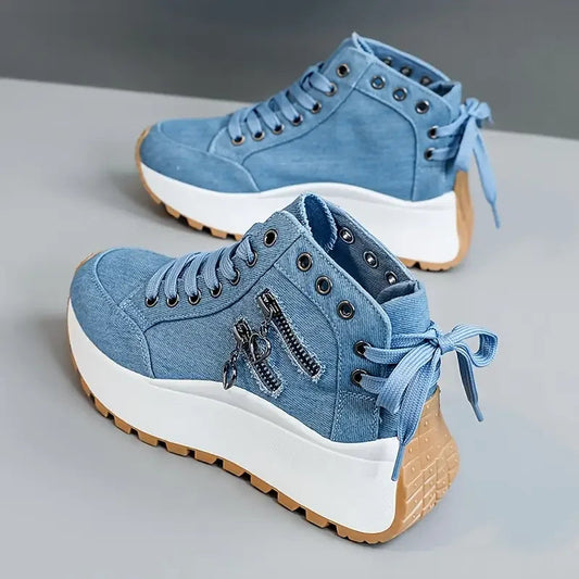 Avenzea — Women's Denim Sneakers with Chunky Platform Sole
