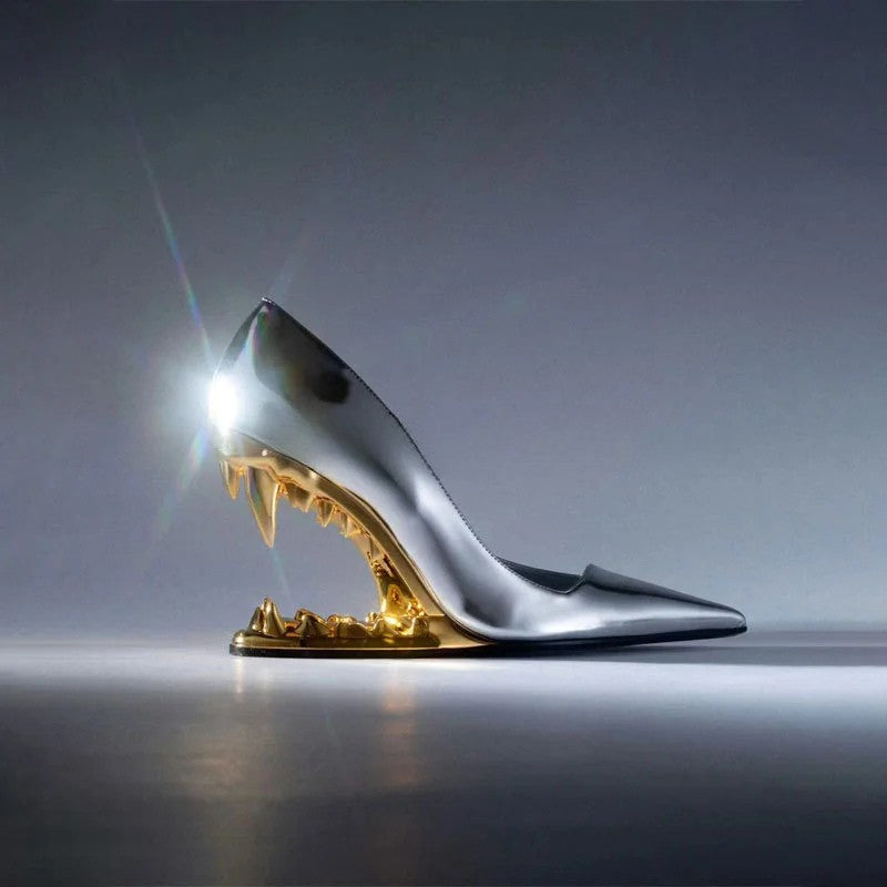 Mavren — Women's Wolf Fang Sculpted Heel Pumps with Cushioned Insole
