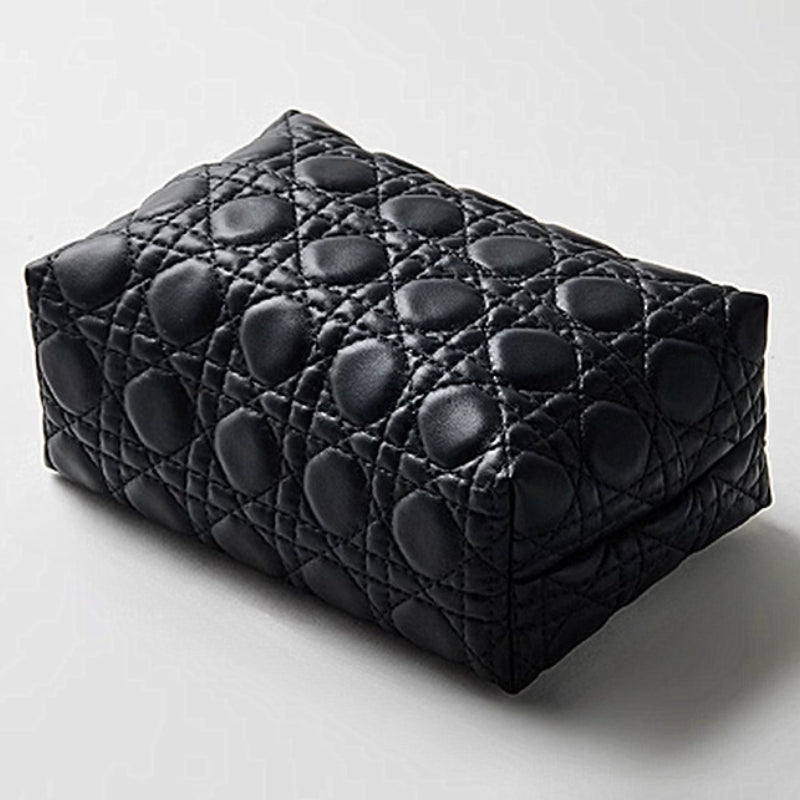 Velora — Quilted Faux Leather Tissue Holder with Modern Design