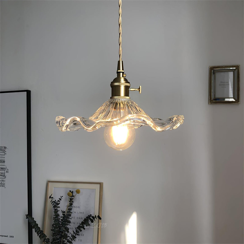 Liora — Floral Glass LED Pendant Light with Warm Glow