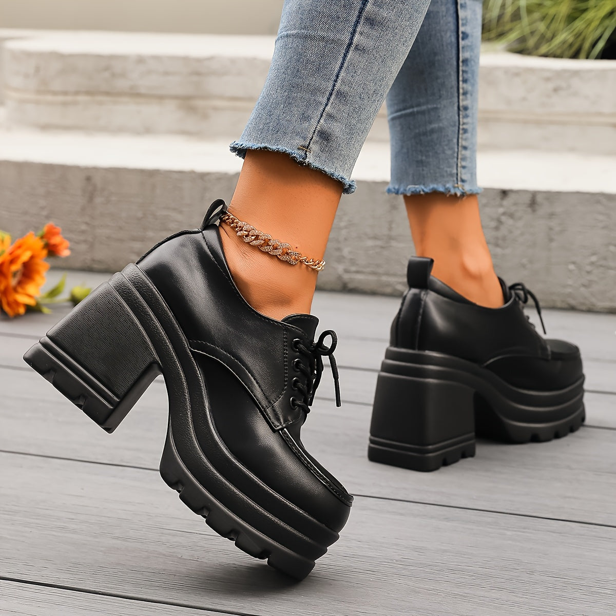 Aurelia — Retro Platform Oxfords with Cushioned Comfort
