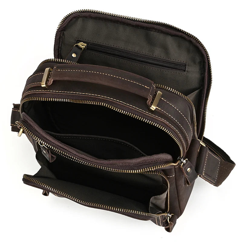 Logan Messenger — Full-Grain Leather Bag with Tablet Pocket