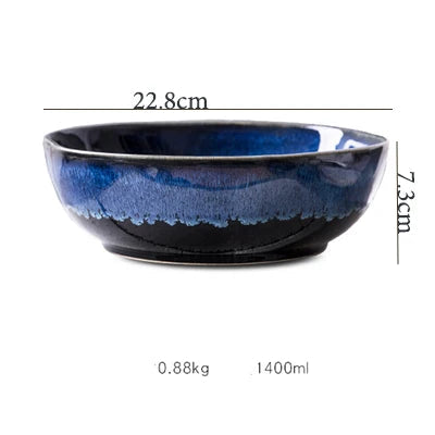 Liora — Blue Ceramic Bowl with Durable Glazed Finish