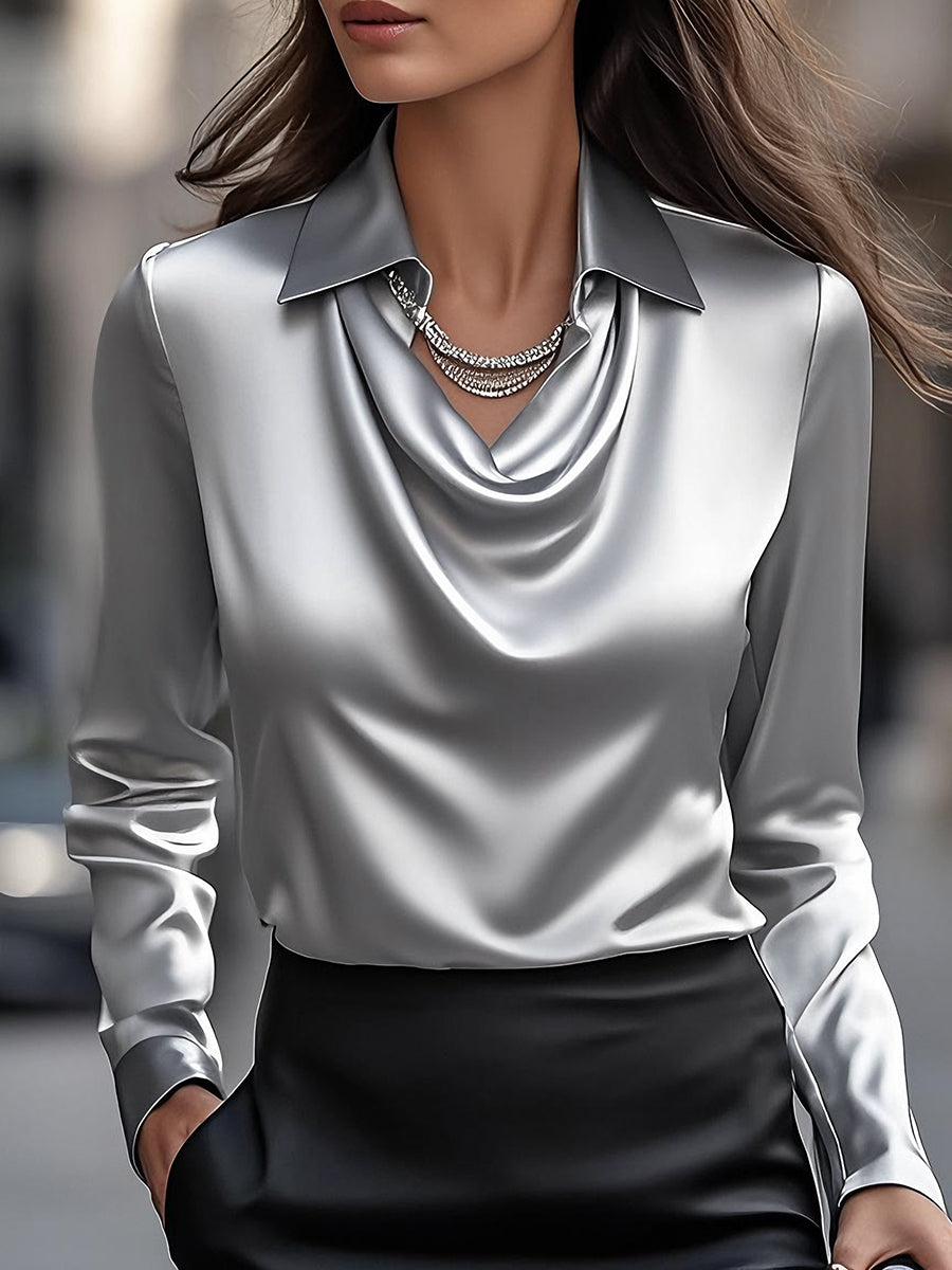 VelaFina™ Satin Blouse — Command Attention with Luxurious Comfort That Celebrates Every Curve