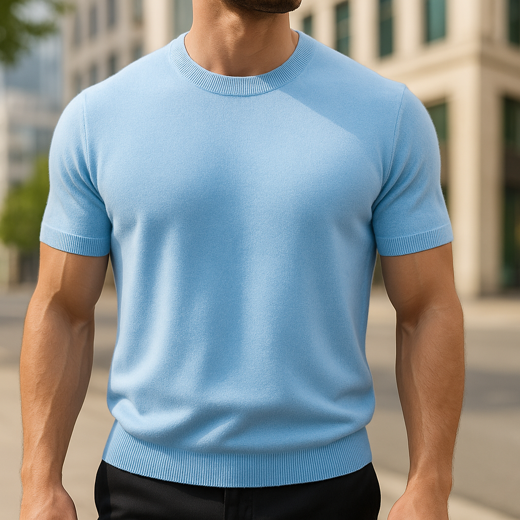 Elara Merino Cashmere T-Shirt — Lightweight Breathable Knitwear for All Seasons