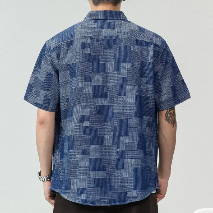 Lomell Shirt — Lightweight Checkered Cotton Blend with Dual Pockets