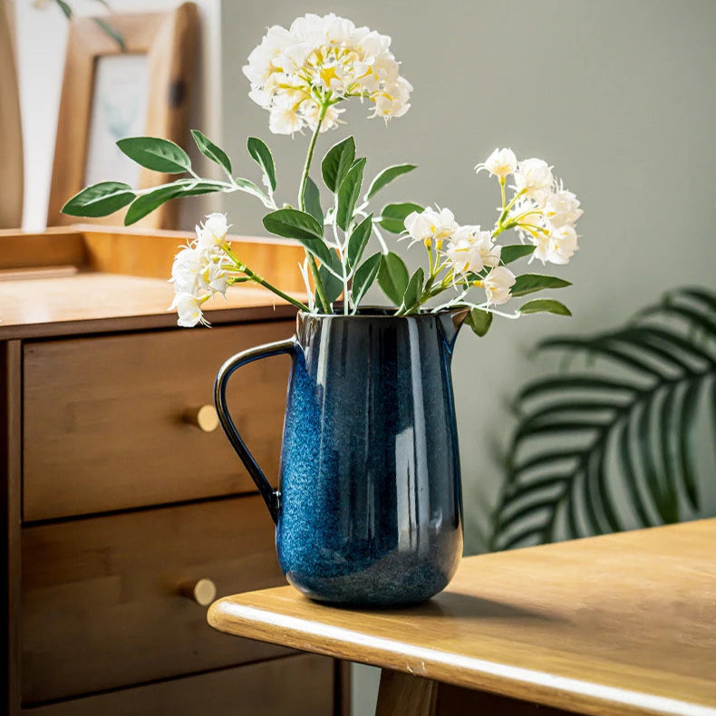 Calderin — Blue Ceramic Pitcher with Kiln-Fired Durable Glaze