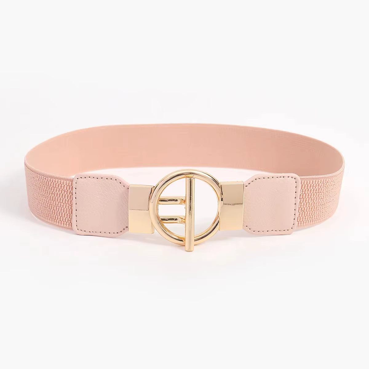 Jarin Belt — Stretch Waist Belt with Gold-Tone Circle Buckle