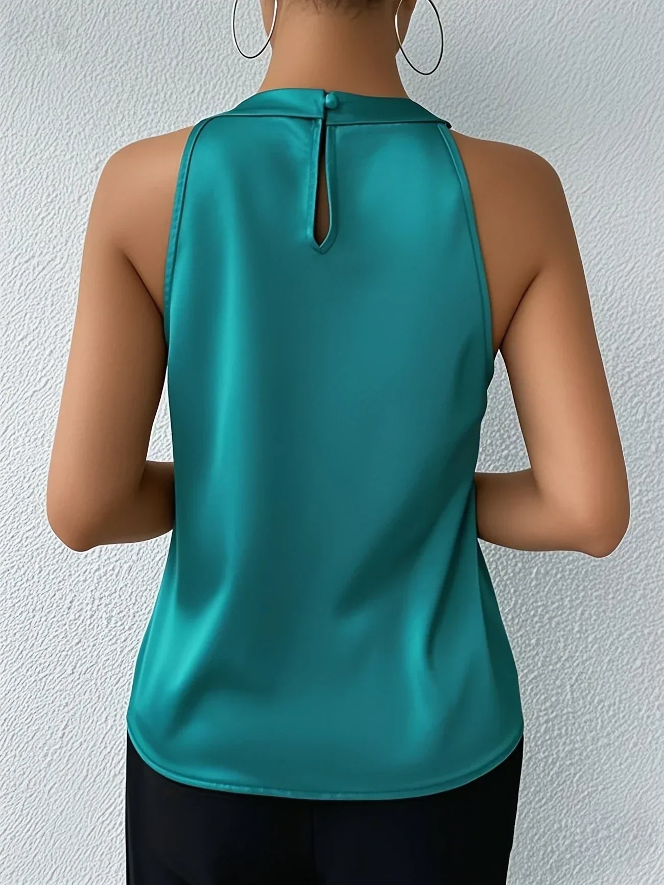 Liora — Women's Elegant Sleeveless Blouse with Halter Neckline