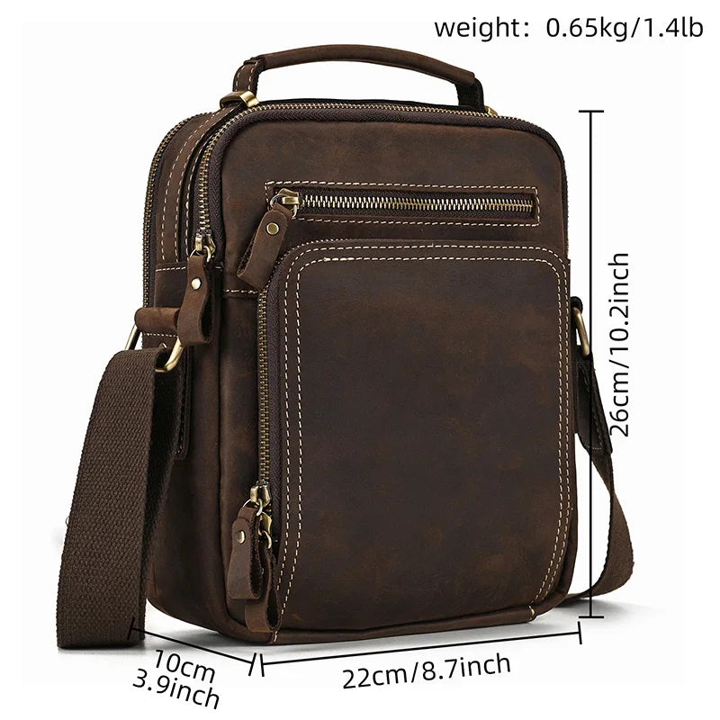 Logan Messenger — Full-Grain Leather Bag with Tablet Pocket