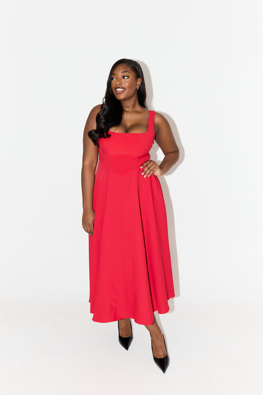 Celestara™ Flow Midi Dress — Own Every Room with Effortless, Jaw-Dropping Elegance