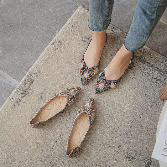 Liora — Hand-Embellished Beaded Flats with Cushioned Comfort