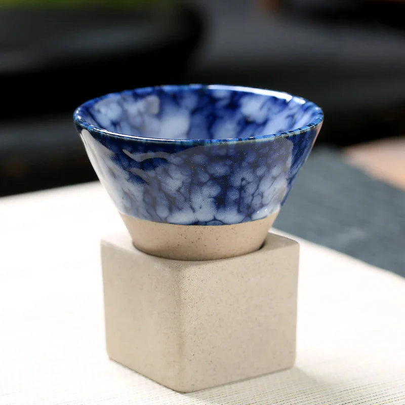 Lamara — Vintage Cone Shaped Ceramic Espresso Cups with Holder
