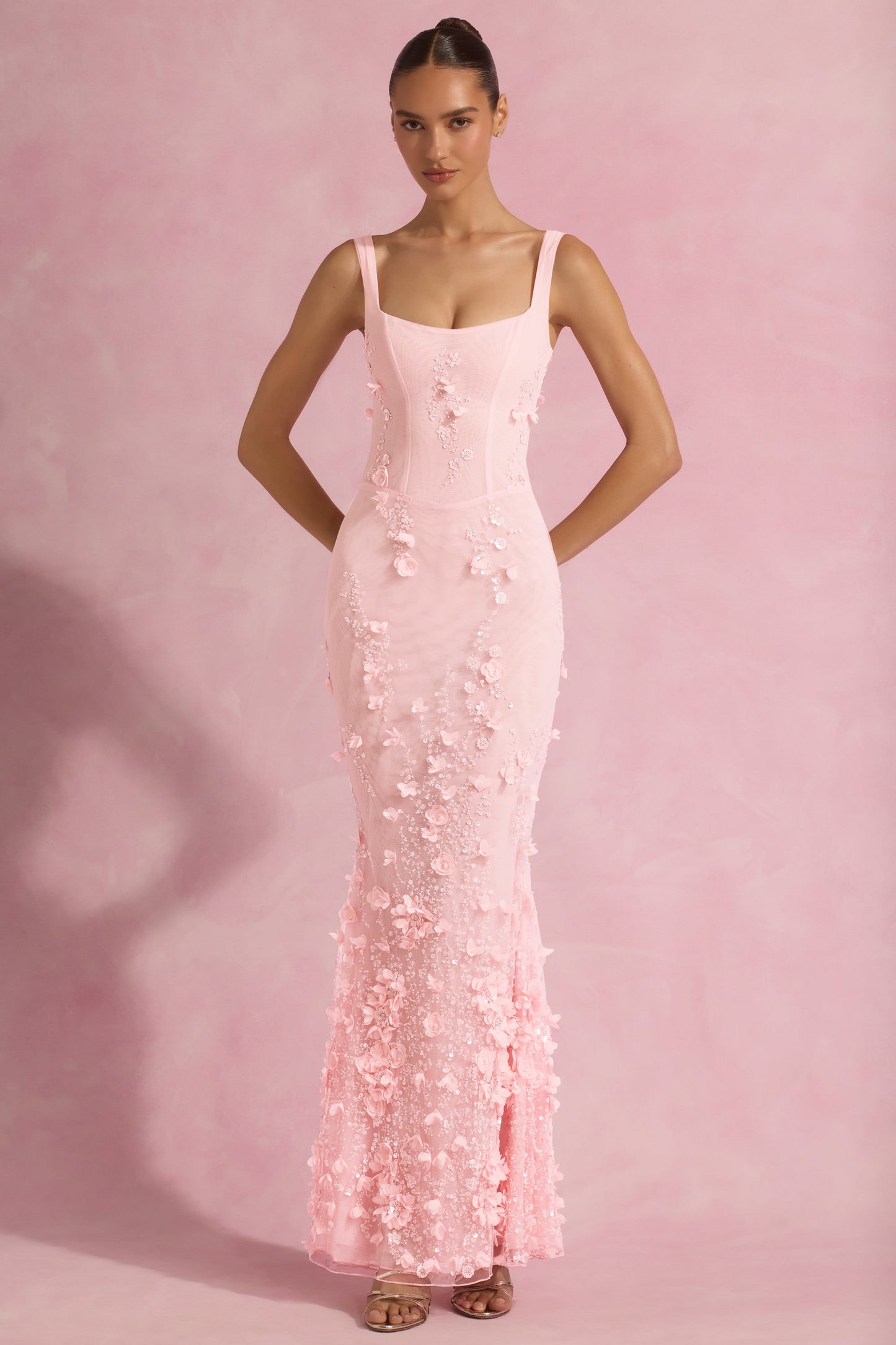 Vasanta Embellished Fishtail Corset Gown Pink™ — Own Every Room with Unforgettable Glamour and Effortless Confidence