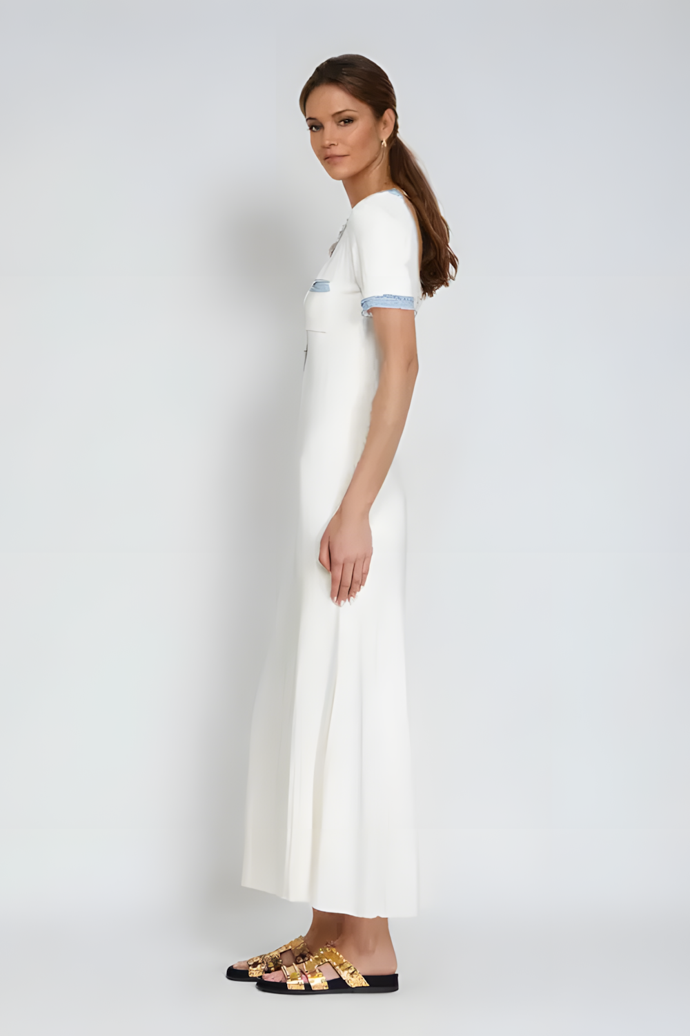 LumeLace™ Knit Denim Dress — Command Every Gaze with Effortless, Unstoppable Confidence