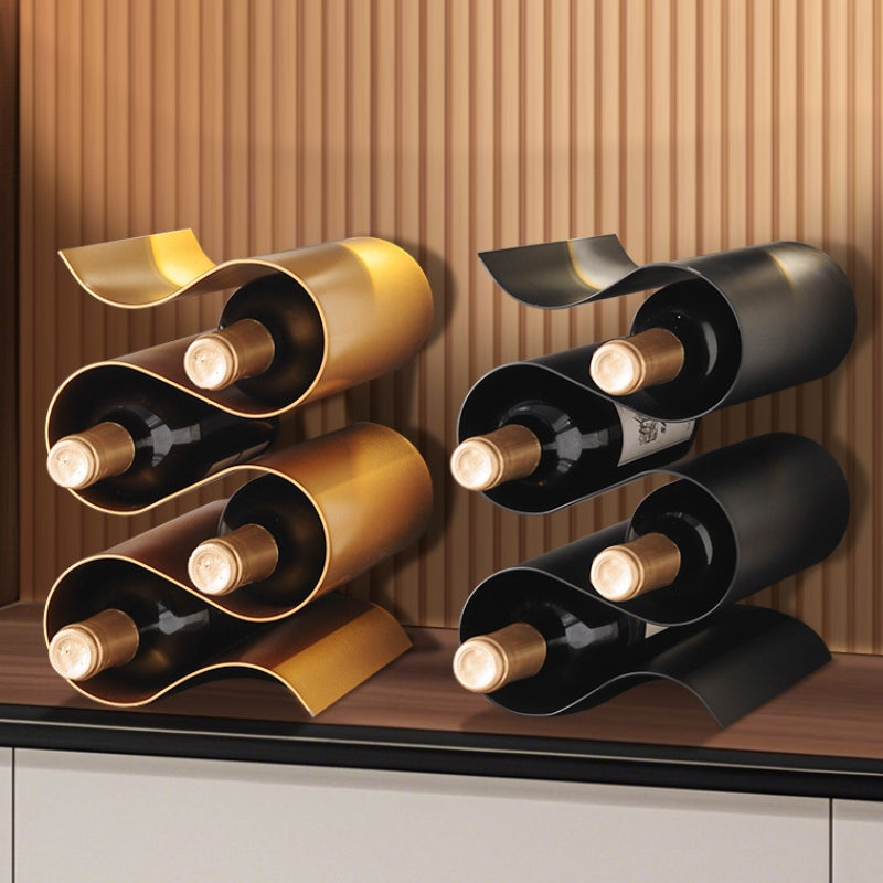 Virello — S-Shaped Metal Wine Rack with Modern Sculptural Design