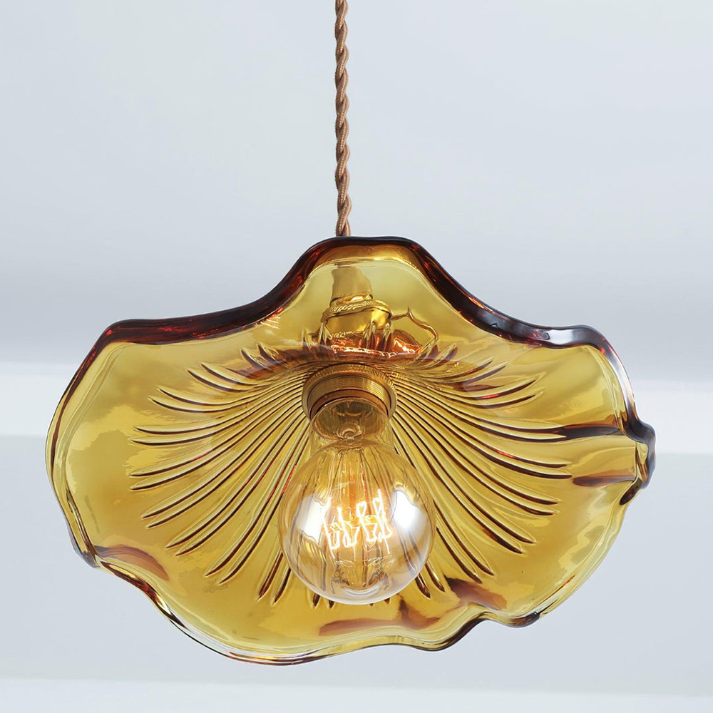 Liora — Floral Glass LED Pendant Light with Warm Glow
