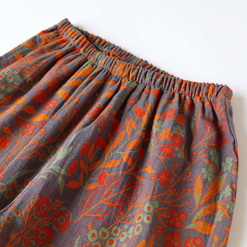 Liora — Floral Jacquard Cotton Loungewear Set with Lightweight Comfort